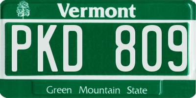 VT license plate PKD809