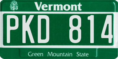 VT license plate PKD814