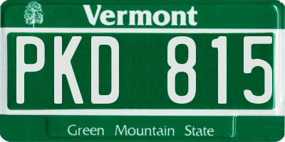 VT license plate PKD815
