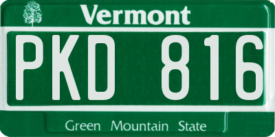VT license plate PKD816