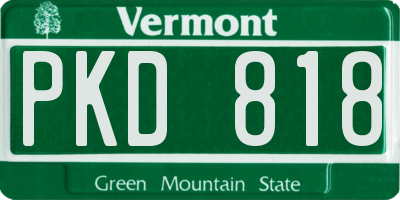 VT license plate PKD818