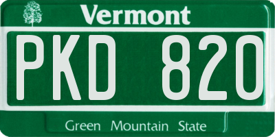 VT license plate PKD820
