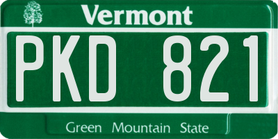 VT license plate PKD821