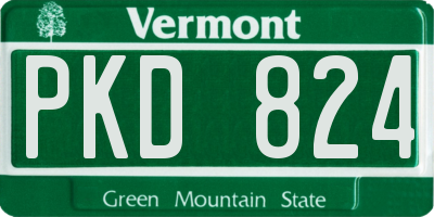 VT license plate PKD824