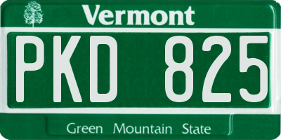 VT license plate PKD825