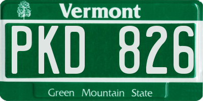 VT license plate PKD826