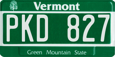 VT license plate PKD827
