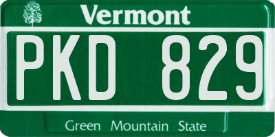 VT license plate PKD829