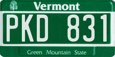 VT license plate PKD831