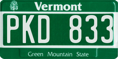 VT license plate PKD833