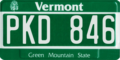 VT license plate PKD846