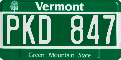 VT license plate PKD847