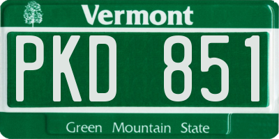 VT license plate PKD851