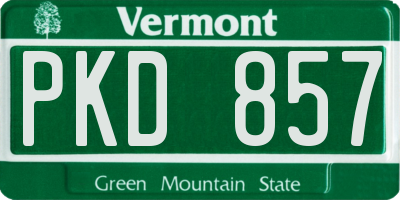 VT license plate PKD857