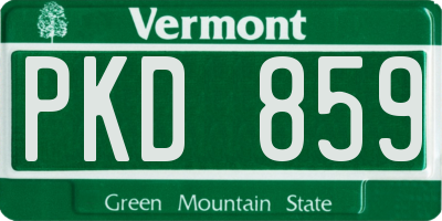 VT license plate PKD859