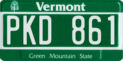 VT license plate PKD861