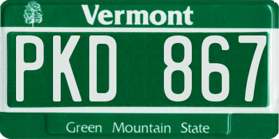 VT license plate PKD867
