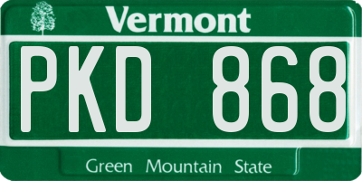 VT license plate PKD868
