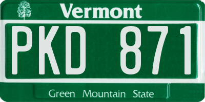 VT license plate PKD871