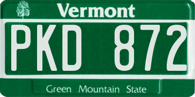 VT license plate PKD872