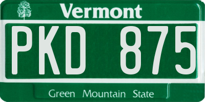 VT license plate PKD875