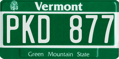 VT license plate PKD877