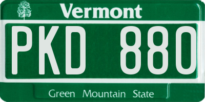 VT license plate PKD880