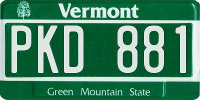VT license plate PKD881