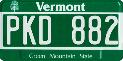VT license plate PKD882