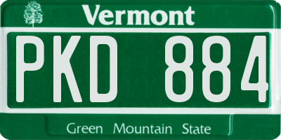 VT license plate PKD884