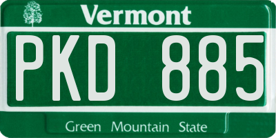 VT license plate PKD885