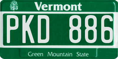 VT license plate PKD886
