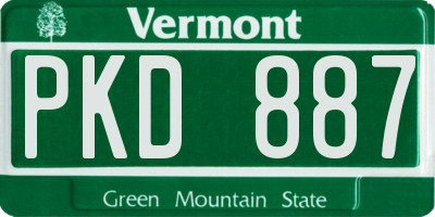 VT license plate PKD887