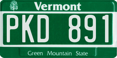 VT license plate PKD891
