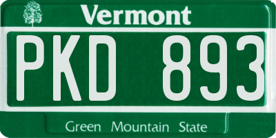 VT license plate PKD893