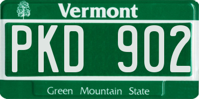 VT license plate PKD902