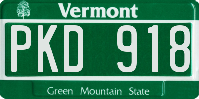 VT license plate PKD918