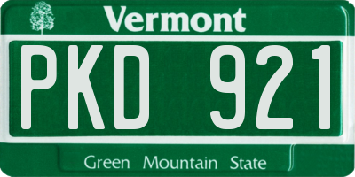 VT license plate PKD921