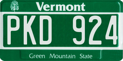 VT license plate PKD924