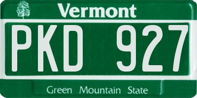 VT license plate PKD927