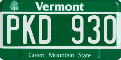 VT license plate PKD930