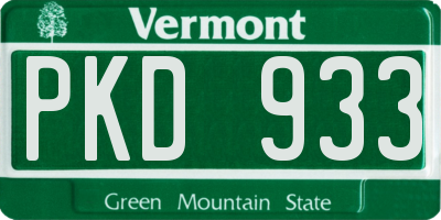 VT license plate PKD933