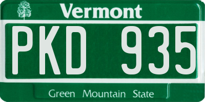 VT license plate PKD935