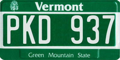 VT license plate PKD937