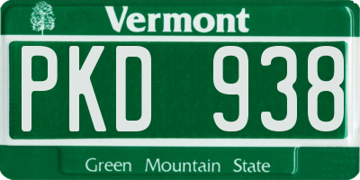 VT license plate PKD938