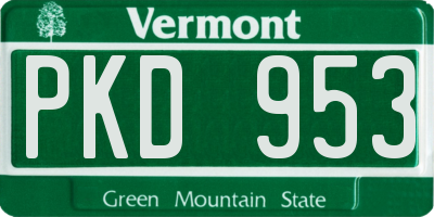 VT license plate PKD953