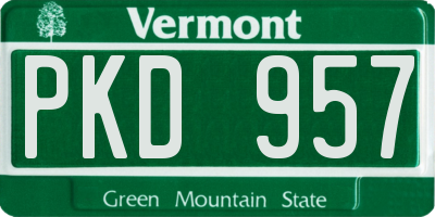 VT license plate PKD957