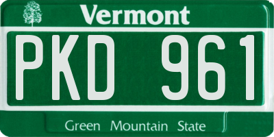 VT license plate PKD961