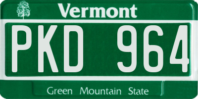 VT license plate PKD964