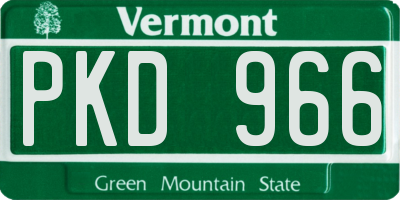 VT license plate PKD966